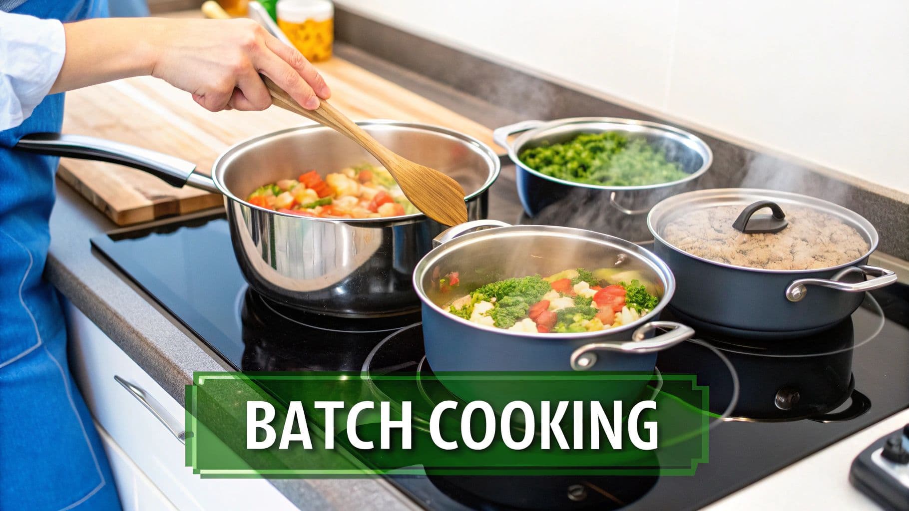 A well-organized meal prep station