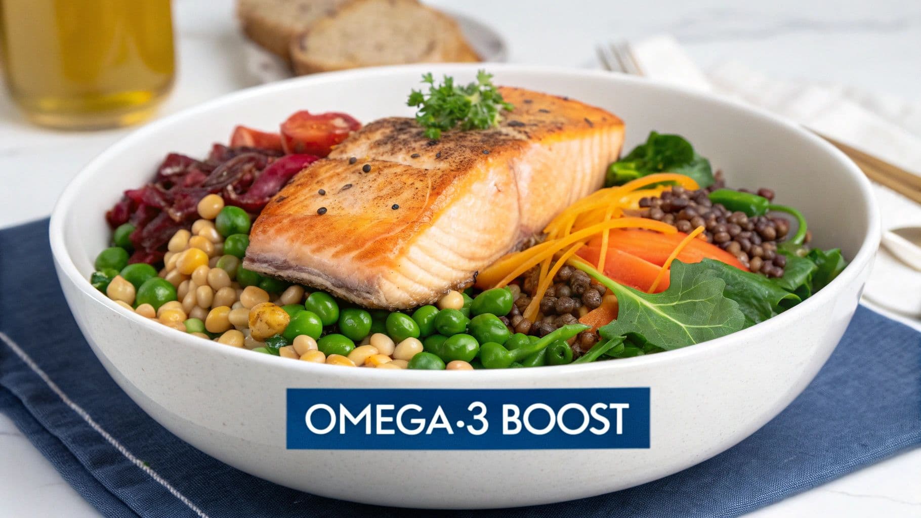 Salmon and Lentil Buddha Bowls