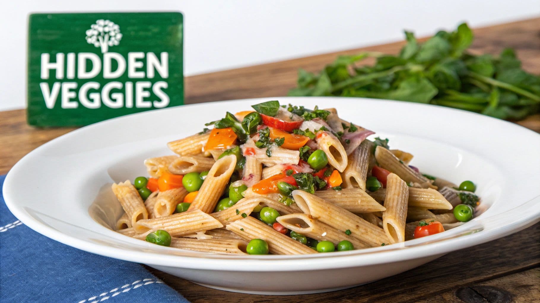 Whole Wheat Pasta Primavera with Hidden Vegetables