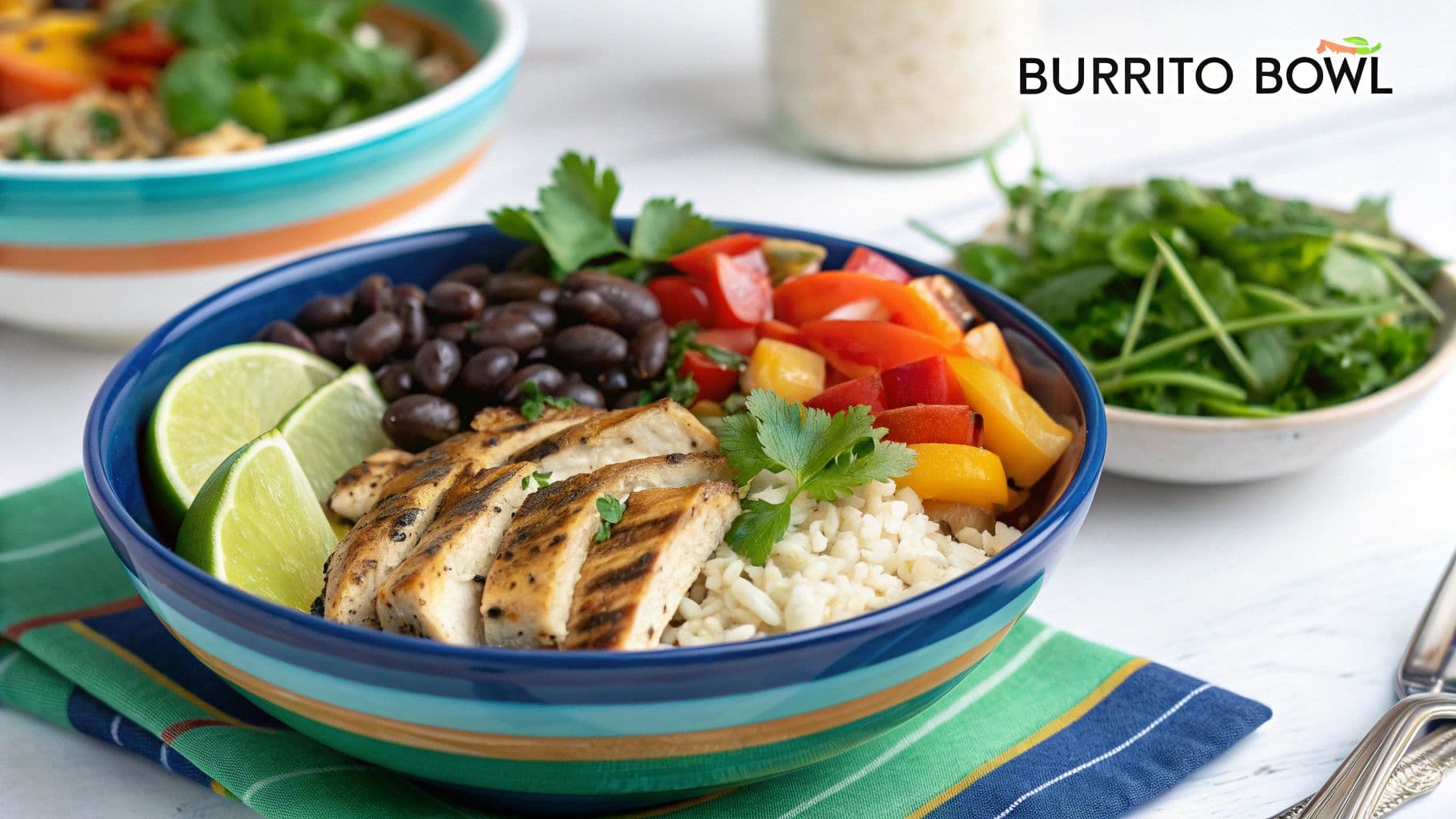 Chicken Burrito Bowl with Cilantro Lime Rice