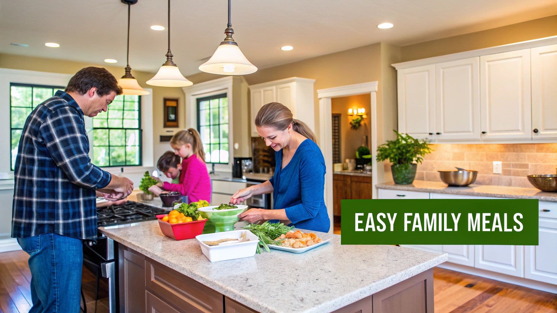 Family enjoying a meal together