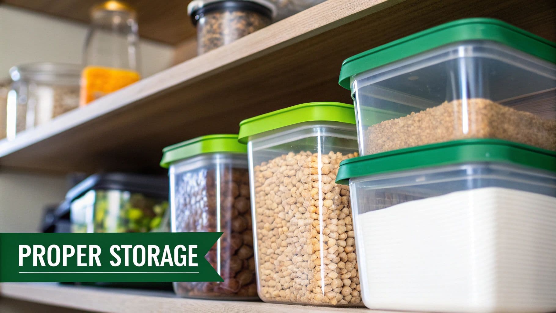 Airtight glass containers with prepped food inside a clean refrigerator.