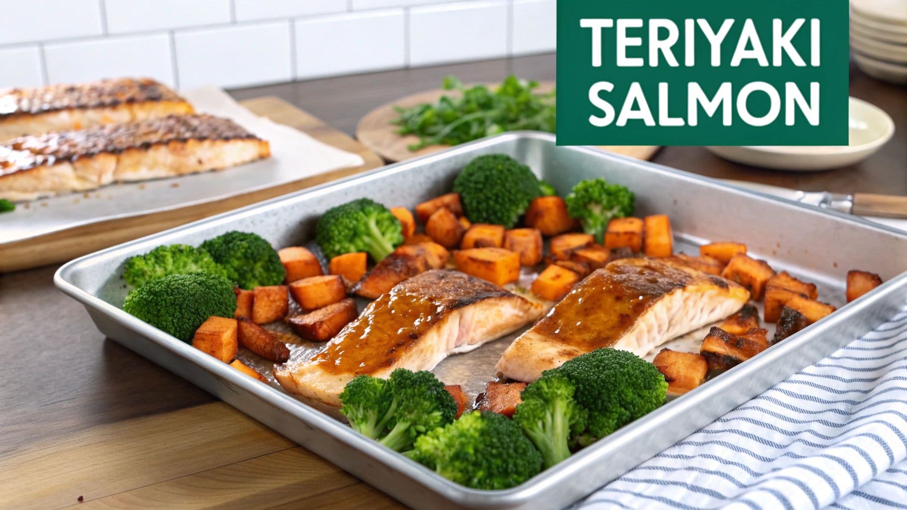 Teriyaki Salmon with Broccoli and Sweet Potato