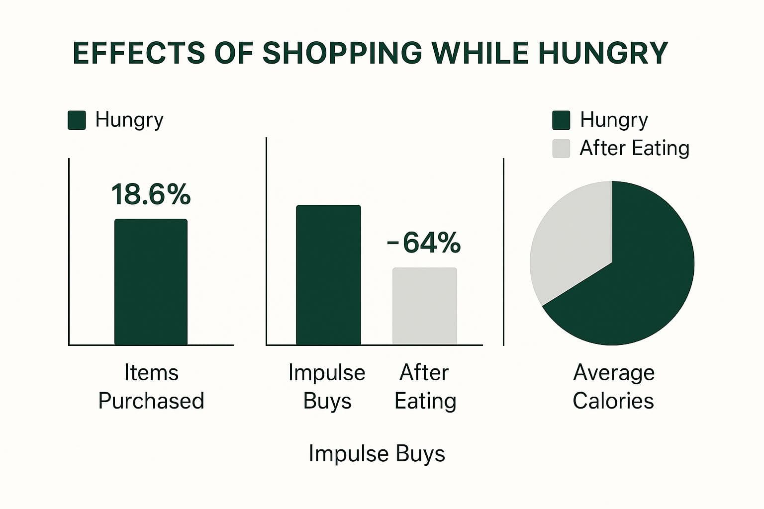 Infographic showing key data about Never Shop Hungry
